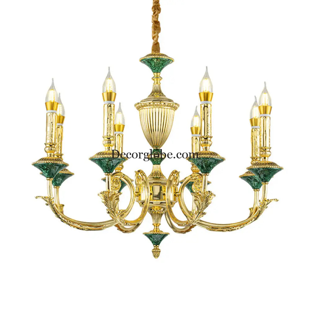 Ella - French European Copper Crystal Villa Chandelier Chandelier