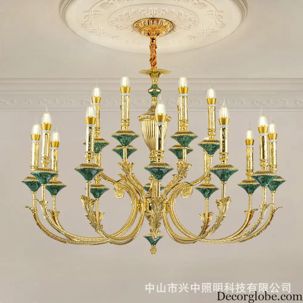 Ella - French European Copper Crystal Villa Chandelier Chandelier