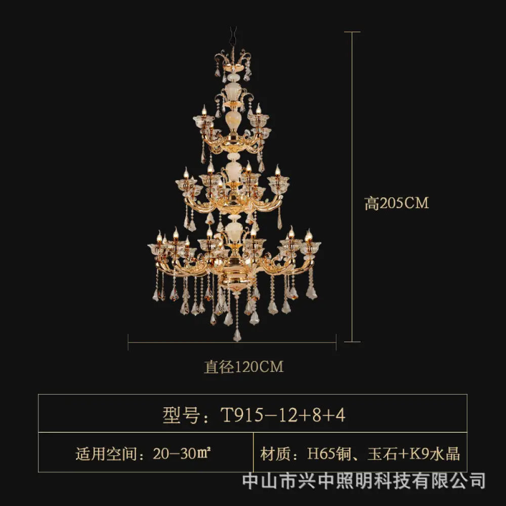 European-style copper crystal living room chandelier French restaurant Home luxury villa hotel bedroom room lighting 12