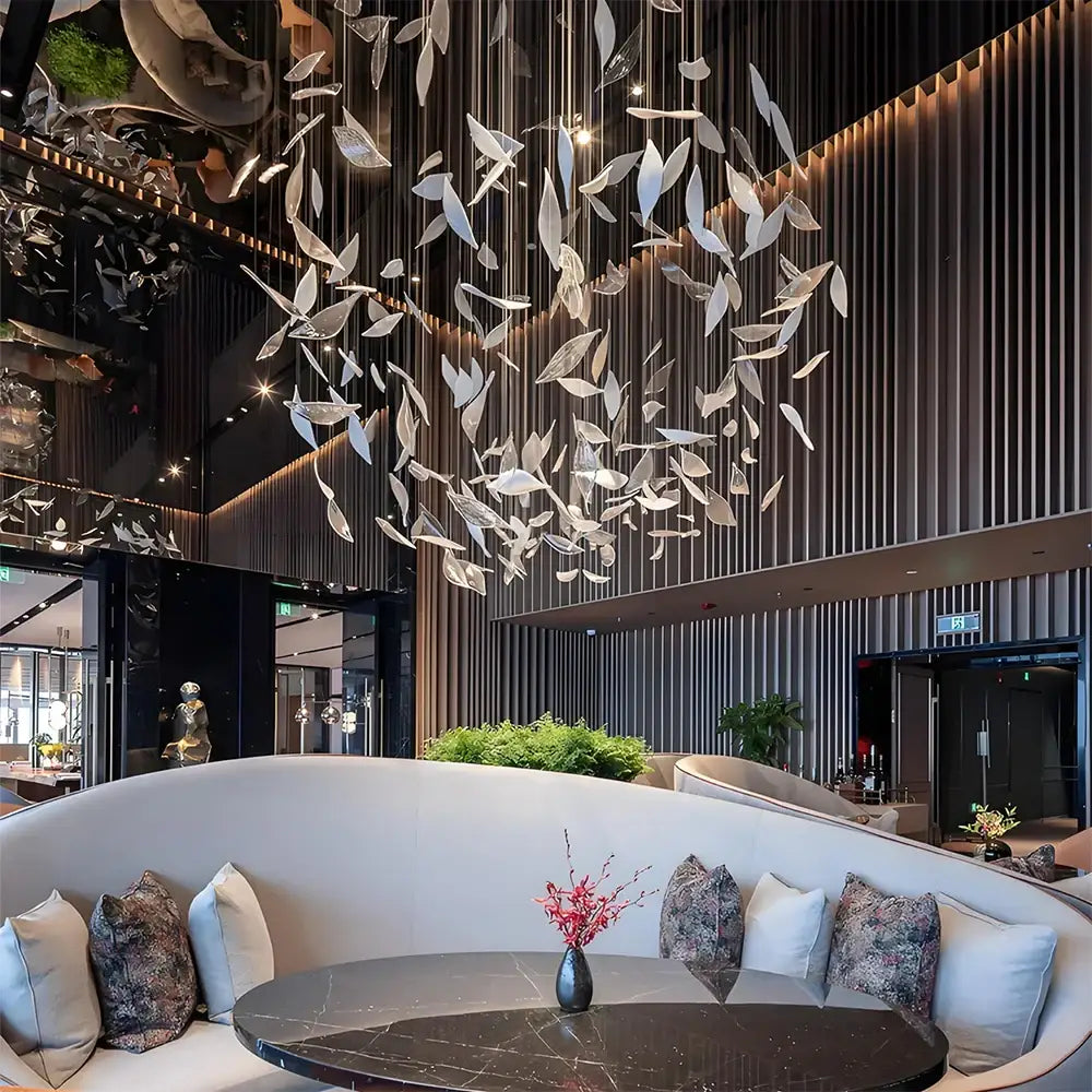 Elowen Custom Build Artistic Leaf Glass Chandelier Chandelier