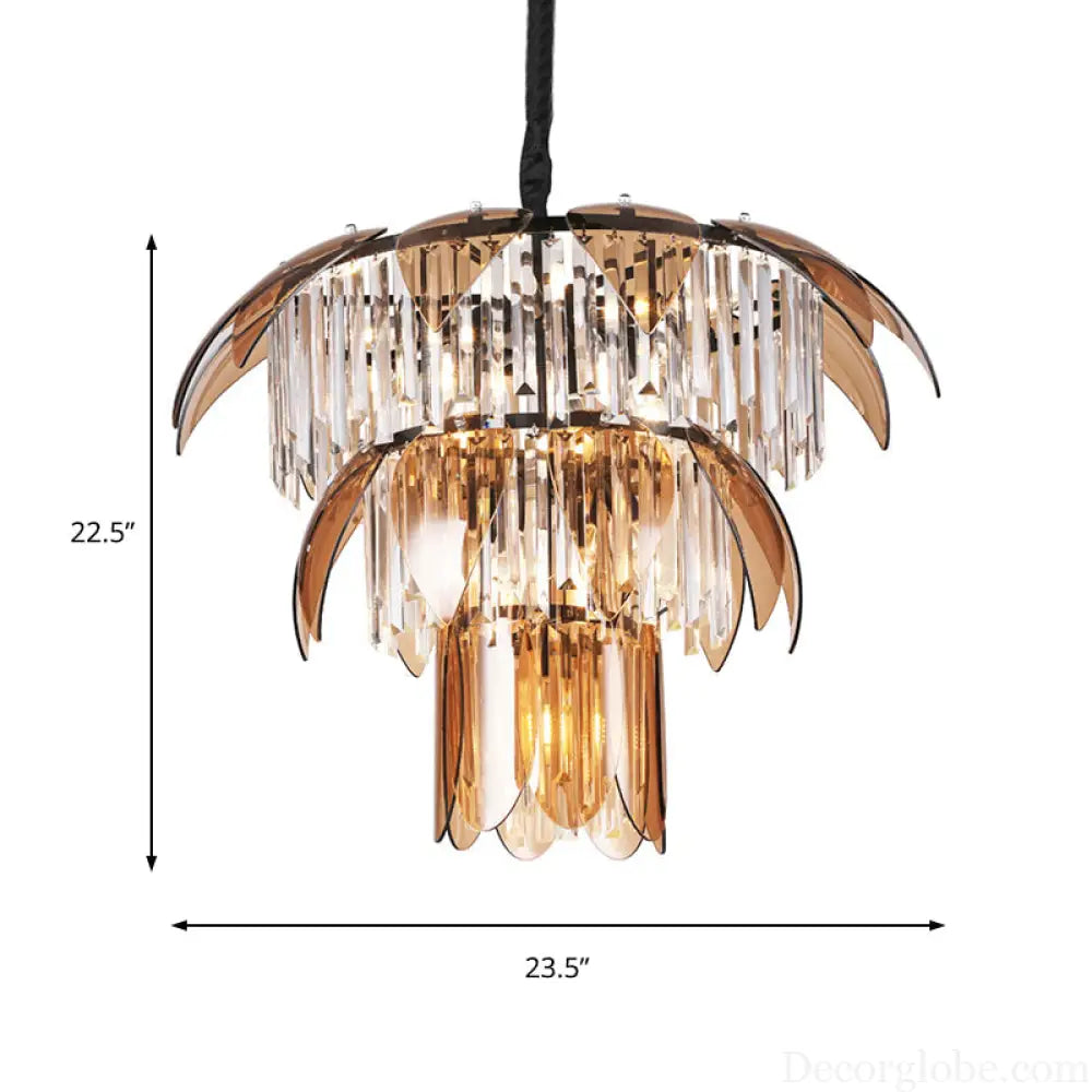 Evelyn's Enchanting Crystal Chandelier: Light Up Your Living Room in Style - DecorGlobe
