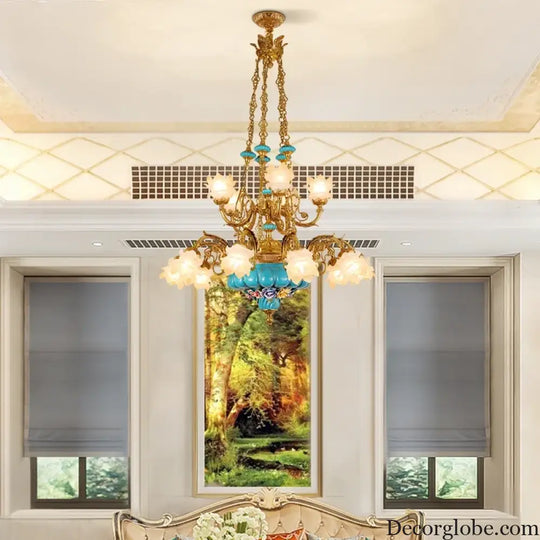 CÉLORIN European Copper & Ceramic Grand Chandelier Chandelier