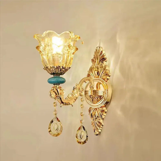 European Luxury Crystal Chandelier Light for Living Room and Bedroom 1 arm / Neutral light / China Mainland Chandelier