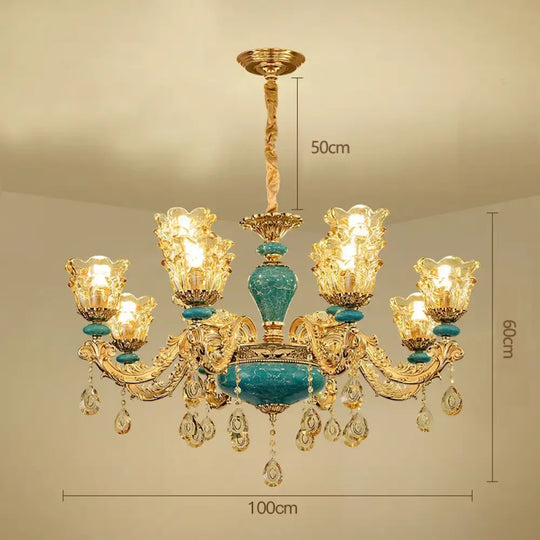 European Luxury Crystal Chandelier Light for Living Room and Bedroom 12 arms / Neutral light / China Mainland Chandelier