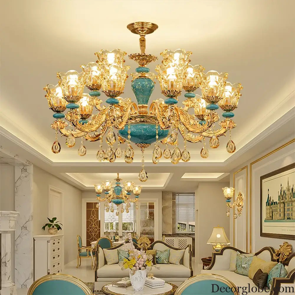 European Luxury Crystal Chandelier Light for Living Room and Bedroom Chandelier