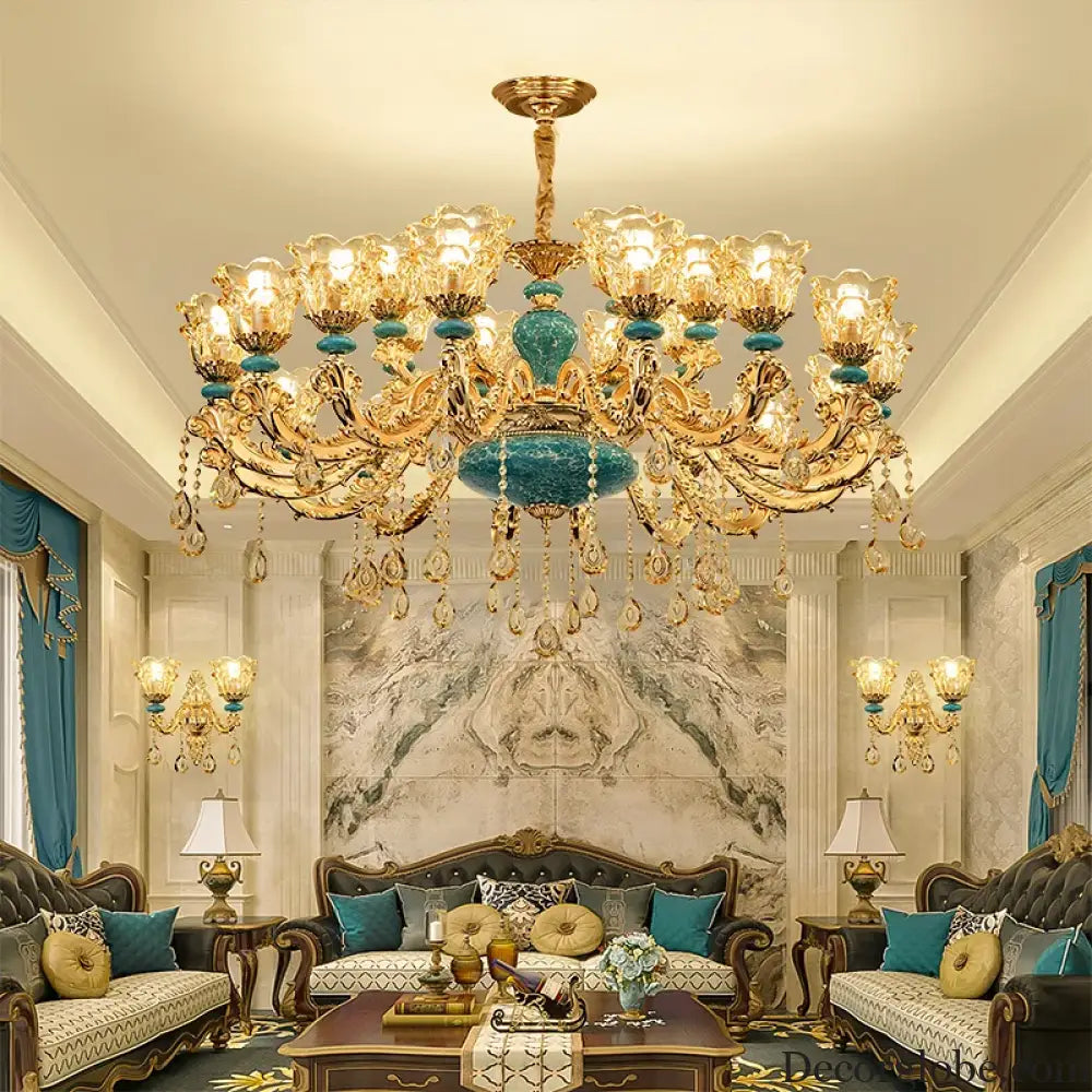 European Luxury Crystal Chandelier Light for Living Room and Bedroom Chandelier