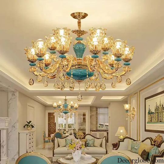European Luxury Crystal Chandelier Light for Living Room and Bedroom Chandelier