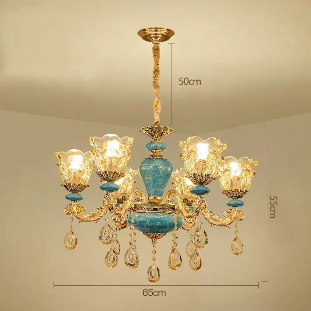 European Luxury Crystal Chandelier Light for Living Room and Bedroom 6 arms / Neutral light / China Mainland Chandelier