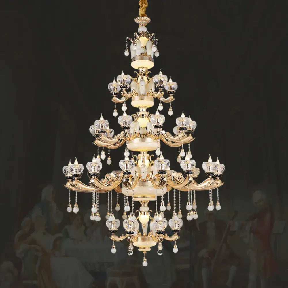 RÉGALIA European Rococo Marble & Crystal Chandelier Chandelier