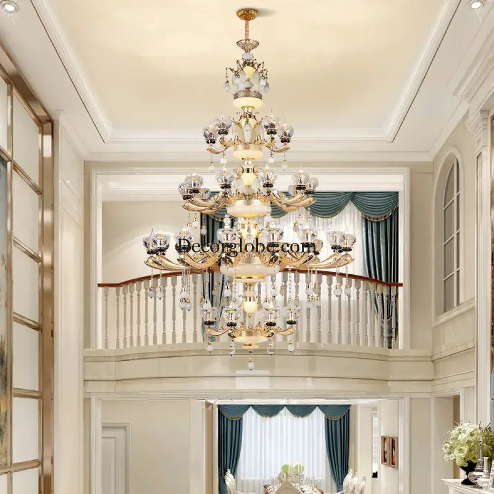 RÉGALIA European Rococo Marble & Crystal Chandelier Chandelier