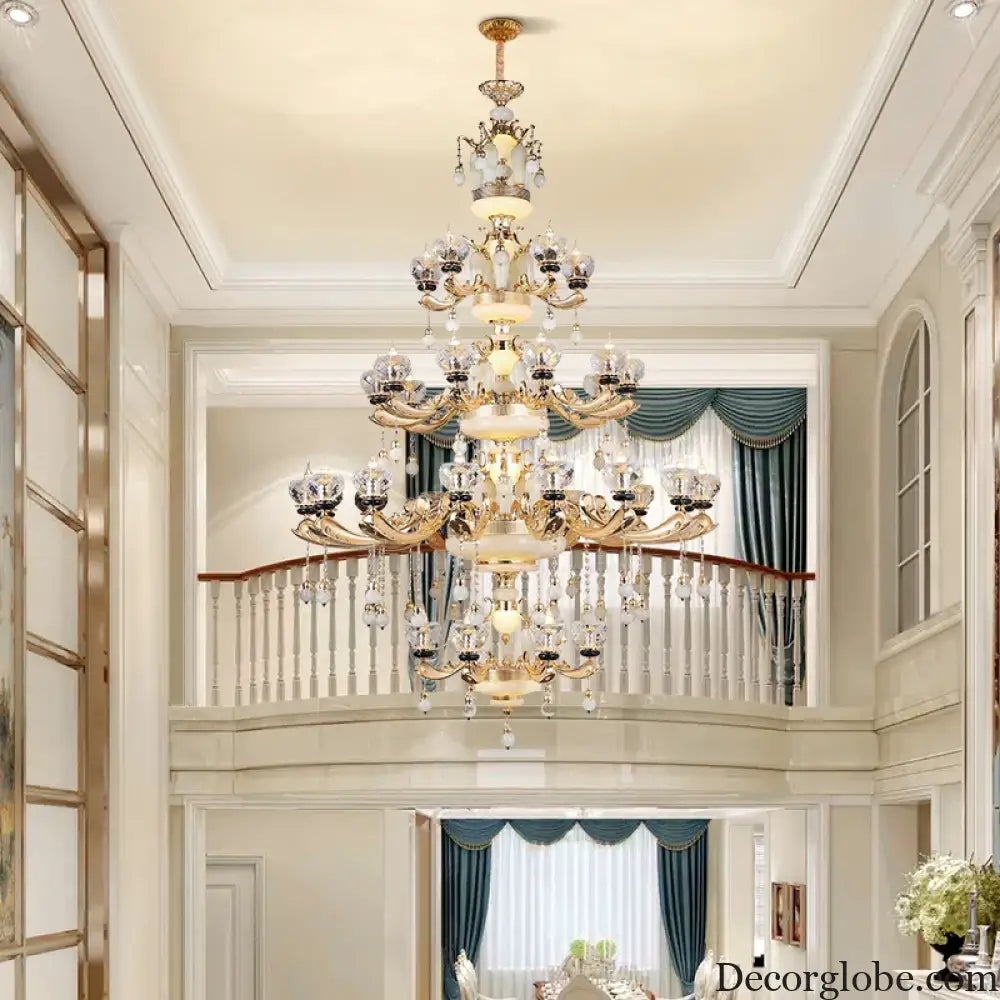 RÉGALIA European Rococo Marble & Crystal Chandelier Chandelier