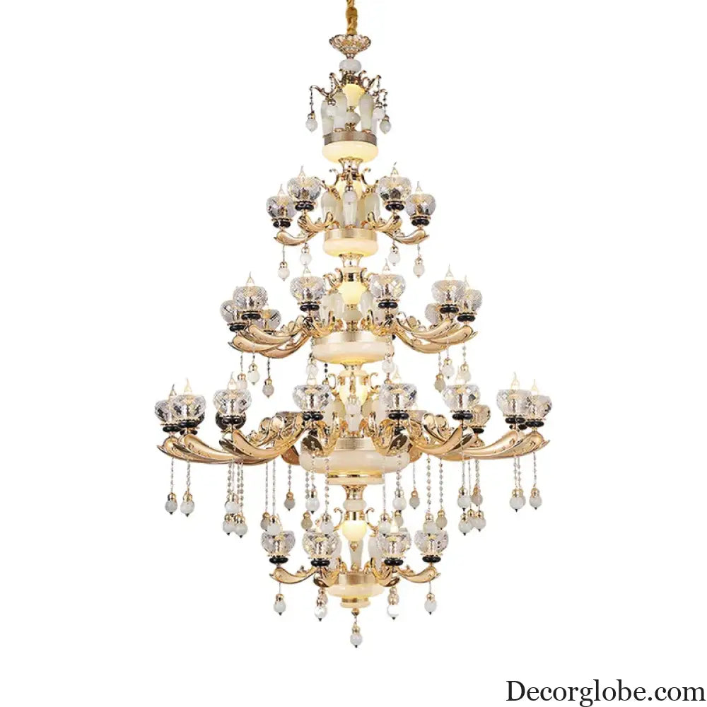 RÉGALIA European Rococo Marble & Crystal Chandelier Chandelier