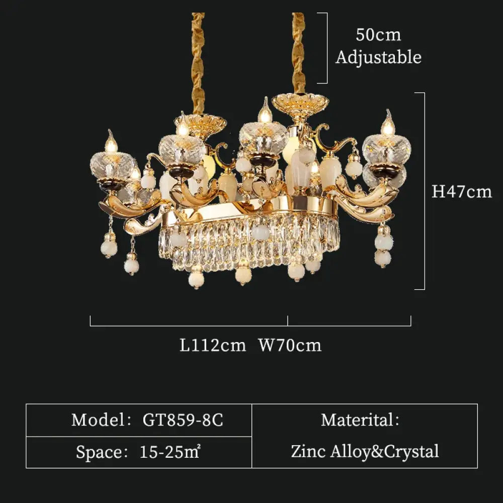 RÉGALIA European Rococo Marble & Crystal Chandelier L112 W70 H47cm Chandelier
