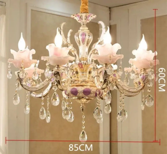 European Style Crystal Chandelier - Elegant Zinc Alloy Pendant Lighting for Modern Decor - DecorGlobe