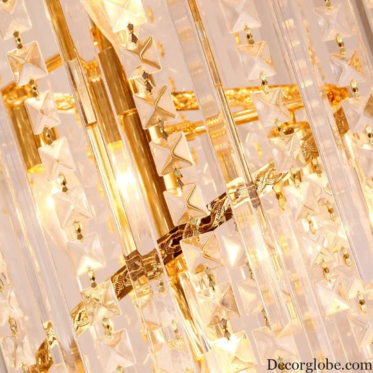 European-Style Crystal Duplex Floor Chandelier - Atmospheric Elegance for Living Rooms, Revolving Staircases, and Villa Exteriors - DecorGlobe