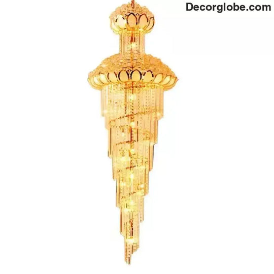 European-Style Crystal Duplex Floor Chandelier - Atmospheric Elegance for Living Rooms, Revolving Staircases, and Villa Exteriors - DecorGlobe