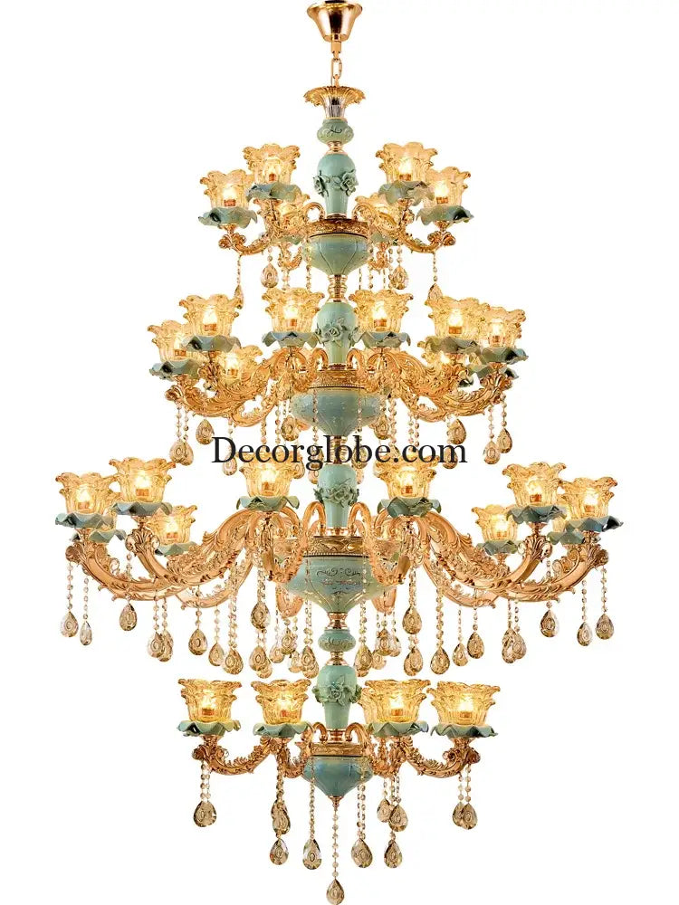 European-Style Duplex Building Chandelier - Elegance for Living Rooms, Hotels, and Ceramic Staircases - DecorGlobe