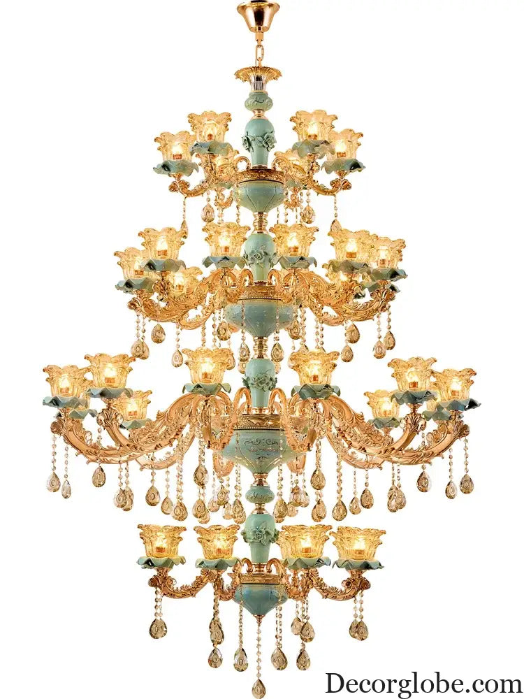 European-Style Duplex Building Chandelier - Elegance for Living Rooms, Hotels, and Ceramic Staircases - DecorGlobe