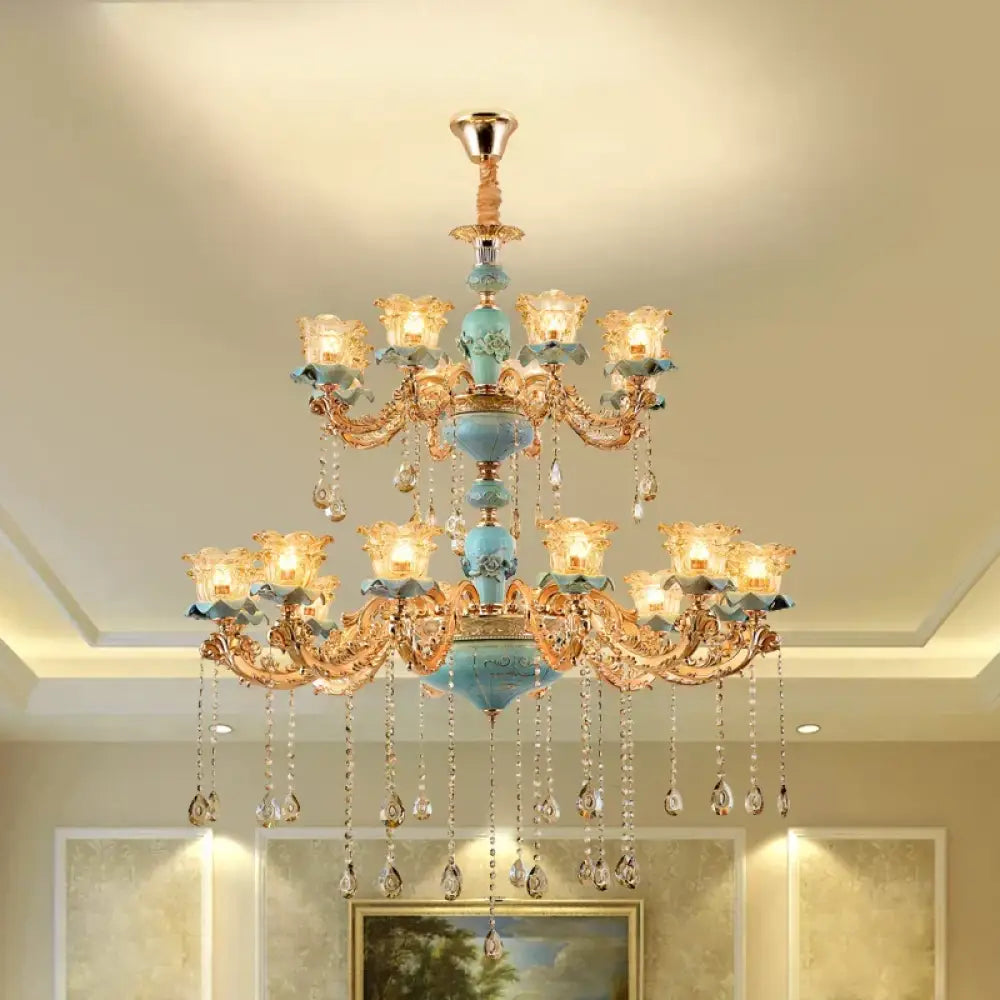 European-Style Duplex Building Chandelier - Elegance for Living Rooms, Hotels, and Ceramic Staircases - DecorGlobe