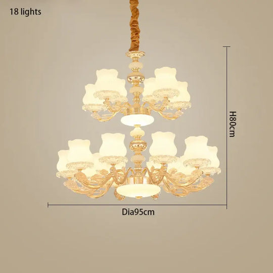 European Style Duplex Building Chandelier - Simple Elegance for Large Living Rooms, Hallways, and Staircases - DecorGlobe