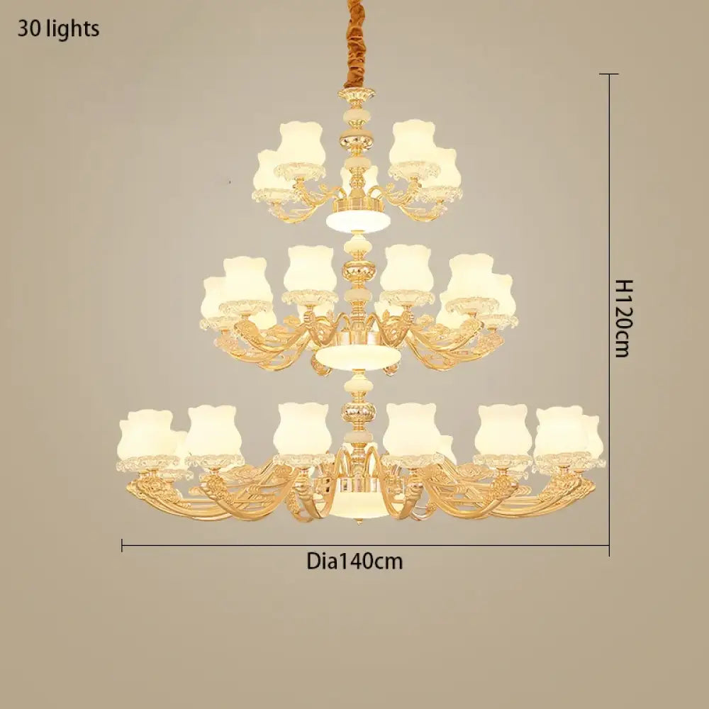 European Style Duplex Building Chandelier - Simple Elegance for Large Living Rooms, Hallways, and Staircases - DecorGlobe