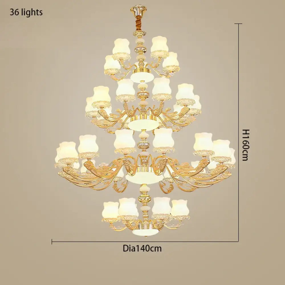 European Style Duplex Building Chandelier - Simple Elegance for Large Living Rooms, Hallways, and Staircases - DecorGlobe