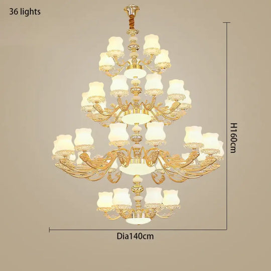 European Style Duplex Building Chandelier - Simple Elegance for Large Living Rooms, Hallways, and Staircases - DecorGlobe