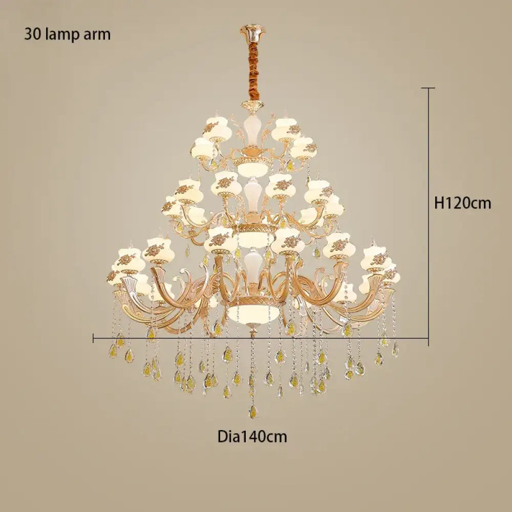 European-Style Duplex Building Large Chandelier - Villa Elegance for Spacious Living and Hotel Grandeur - DecorGlobe