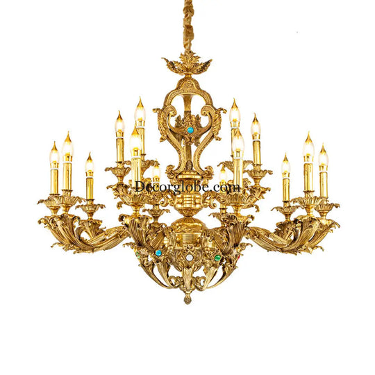 Eva European All-Copper Luxury Palace Crystal Chandelier 10 + 5 head chandelier (diameter 100cm, height 85cm) Chandelier