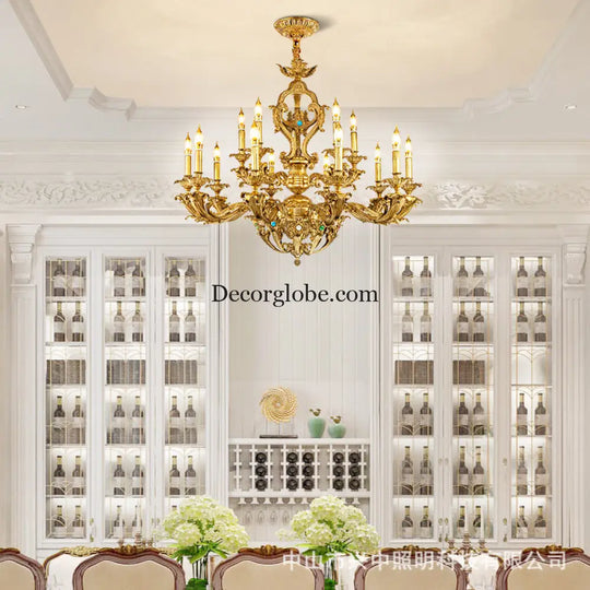 Eva European All-Copper Luxury Palace Crystal Chandelier 10 + 5 head chandelier (diameter 100cm, height 85cm) Chandelier