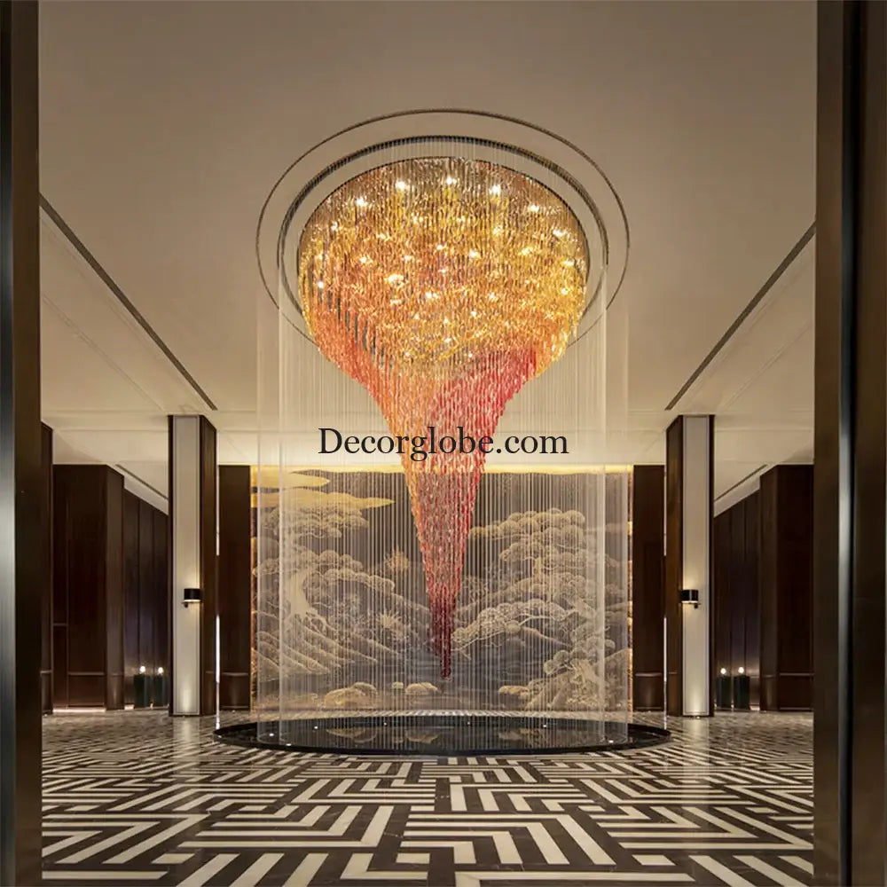 Evangeline Custom Build Large Foyer Glass Chandelier Chandelier