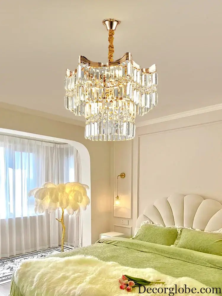 Exquisite Crystal Chandelier for Living Rooms, Bedrooms, and More - Modern French Light Luxury Design - DecorGlobe