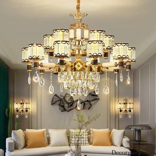 Exquisite Crystal Pendant Chandelier - A Luxurious and Romantic Lighting Fixture for Your Living Space - DecorGlobe