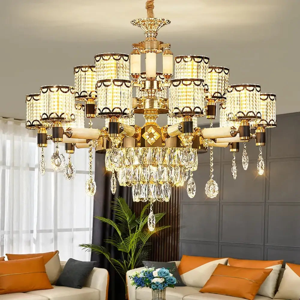 Exquisite Crystal Pendant Chandelier - A Luxurious and Romantic Lighting Fixture for Your Living Space - DecorGlobe