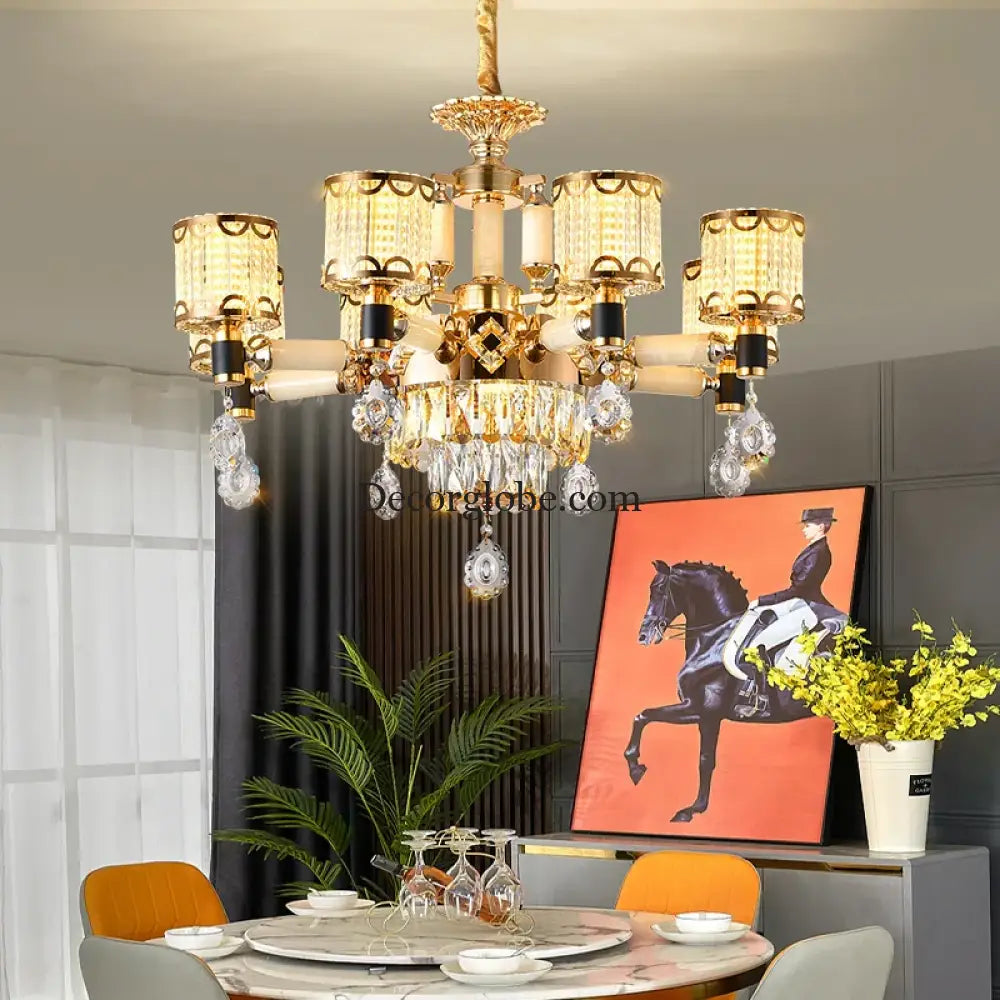 Exquisite Crystal Pendant Chandelier - A Luxurious and Romantic Lighting Fixture for Your Living Space - DecorGlobe