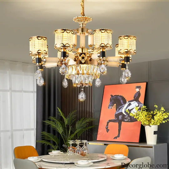 Exquisite Crystal Pendant Chandelier - A Luxurious and Romantic Lighting Fixture for Your Living Space - DecorGlobe