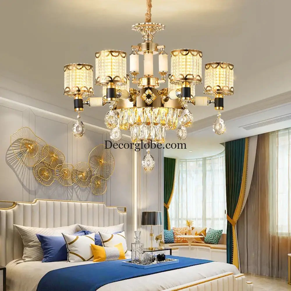 Exquisite Crystal Pendant Chandelier - A Luxurious and Romantic Lighting Fixture for Your Living Space - DecorGlobe