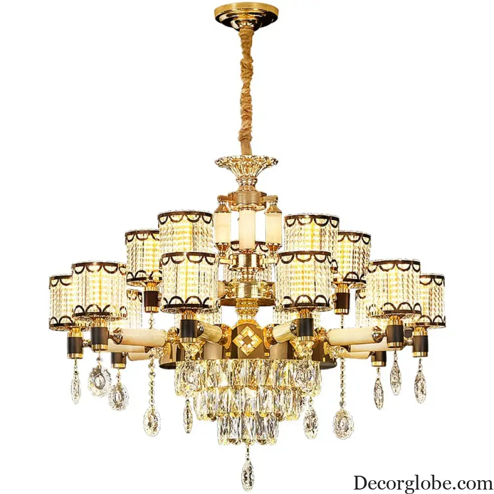 Exquisite Crystal Pendant Chandelier - A Luxurious and Romantic Lighting Fixture for Your Living Space - DecorGlobe