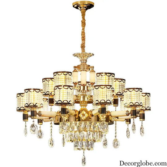 Exquisite Crystal Pendant Chandelier - A Luxurious and Romantic Lighting Fixture for Your Living Space - DecorGlobe
