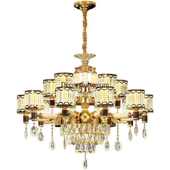 Exquisite Crystal Pendant Chandelier - A Luxurious and Romantic Lighting Fixture for Your Living Space - DecorGlobe