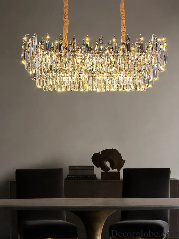 Exquisite Light Luxury Crystal Chandelier for Elegant Living and Dining Spaces - DecorGlobe