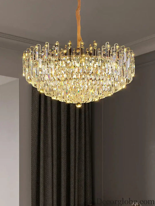 Exquisite Light Luxury Crystal Chandelier for Elegant Living and Dining Spaces - DecorGlobe