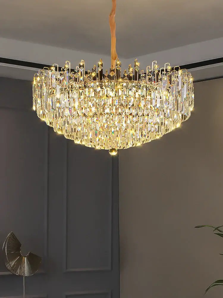 Exquisite Light Luxury Crystal Chandelier for Elegant Living and Dining Spaces - DecorGlobe