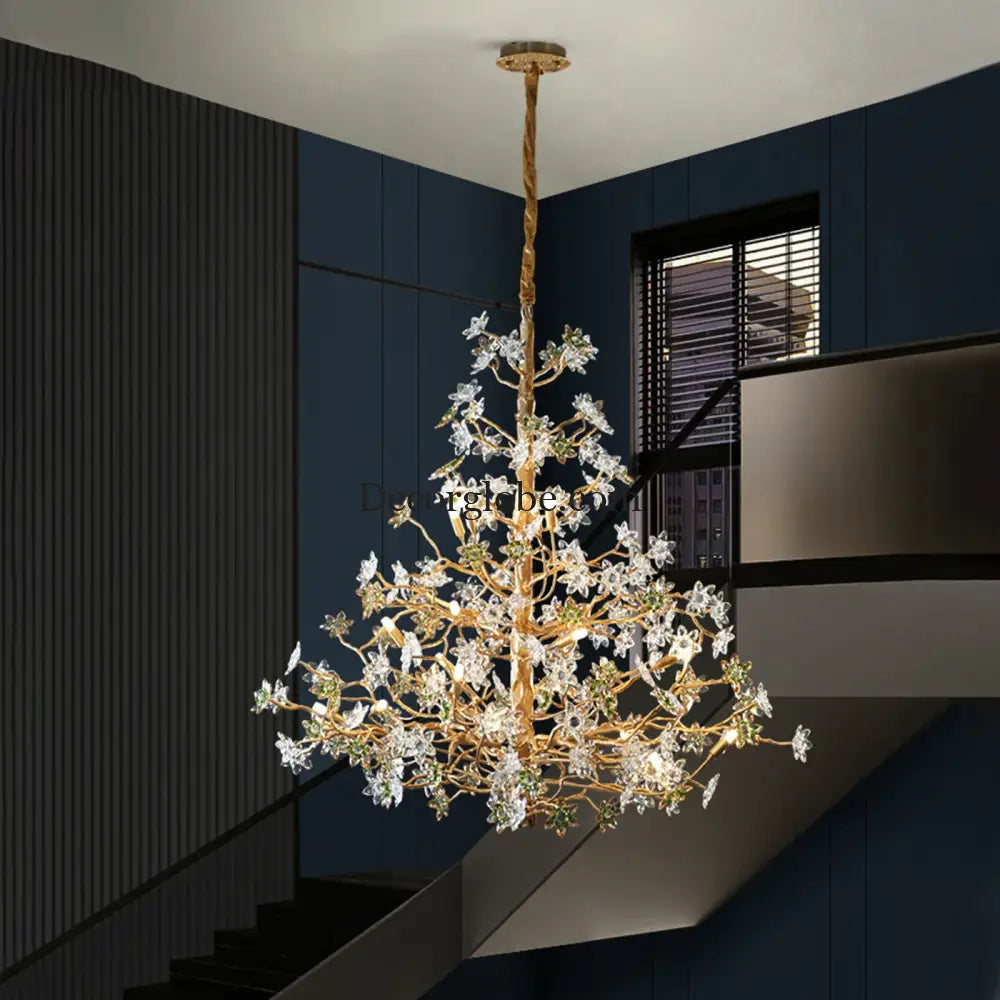 Solid Brass Branch Crystal Chandelier Chandelier