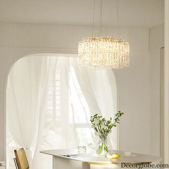 Flower Wave Crystal Luxury Ceiling Chandeliers - Modern LED Lustre Hanging Lamps for Dining Room - DecorGlobe