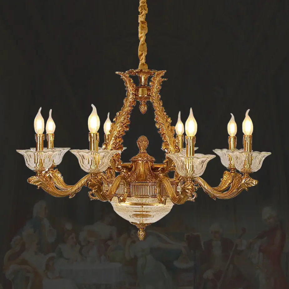 French Copper Crystal Chandelier for Living Room & Villa 8 heads (diameter 88cm, height 61cm)