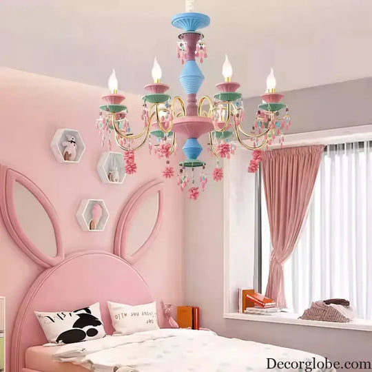 French countryside style Ceiling chandelier dining room children’s room princess’s room colorful European Chandelier