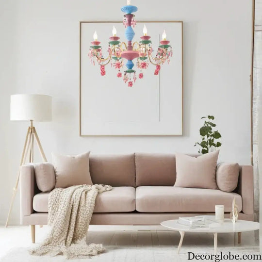 French countryside style Ceiling chandelier dining room children’s room princess’s room colorful European Chandelier