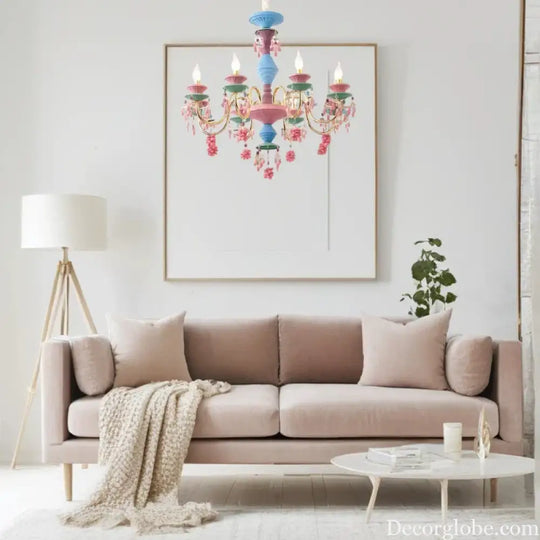 French countryside style Ceiling chandelier dining room children’s room princess’s room colorful European Chandelier