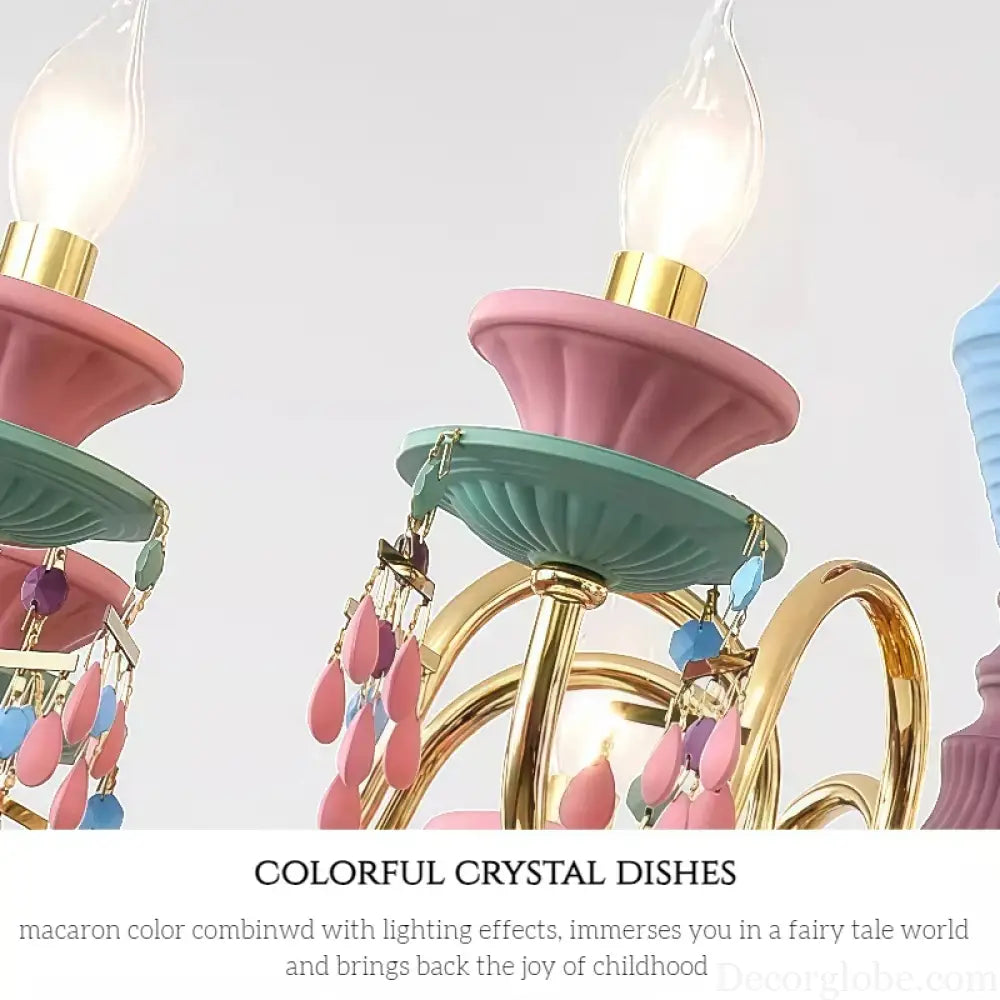 French countryside style Ceiling chandelier dining room children’s room princess’s room colorful European Chandelier